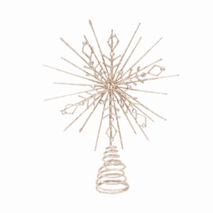 Gallerie II Champagne Snowflake Premium Christmas Tree Topper - 1 of 3