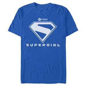 Mens Supergirl Official Shield White Logo T Shirt - 1 of 4