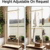 QingMoon Coat Rack with Wheels, Clothes Drying Rack with Adjustable Shelves and 6 Wooden Hangers Perfect for Bedroom, Living Room and Entryway - 4 of 4