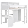 TIRAMISUBEST Twin Size Loft bed with Multiple Storage Shelves and Wardrobe, Solid Wood Loft Bedframe with Bulit-in Desk and Storage Bookcase - 4 of 4
