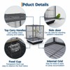 Small Bird Cage, 20 Inch Bird Cage, Parakeet Cage with Tray and Handle for Parrot Cockatiels Budgies Finch Lovebirds Pigeons, Black - 4 of 4