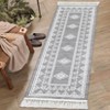 Washable Tassel Bordered Rug Non Slip Low Pile Rug Soft Throw Floor Cover Foldable Indoor Carpet for Living Room Bedroom Playroom Nursery - 2 of 4