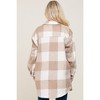 PinkBlush Beige Plaid Brushed Long Maternity Shacket - 3 of 4