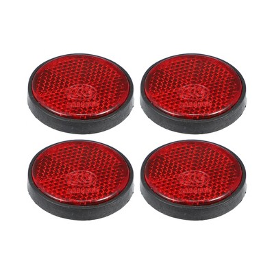 Unique Bargains Motorcycle M6x1.0 Red Universal Screw Mount Round Warning Reflector 1.75" 4 Pcs