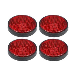 Unique Bargains Motorcycle M6x1.0 Red Universal Screw Mount Round Warning Reflector 1.75" 4 Pcs - 1 of 4
