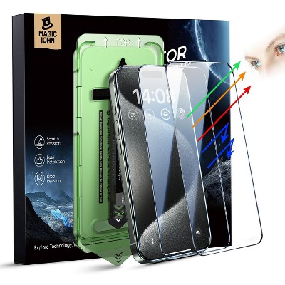 MAGIC JOHN 2 PACK Eye Protection Screen Protector  for iPhone 16 Pro Max (6.9") 9H Tempered Glass & HD Clear