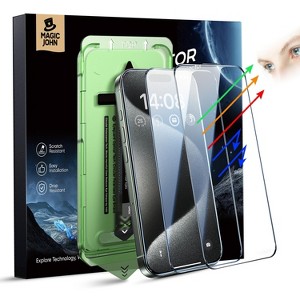 MAGIC JOHN 2 PACK Eye Protection Screen Protector  for iPhone 16 Pro Max (6.9") 9H Tempered Glass & HD Clear - 1 of 4
