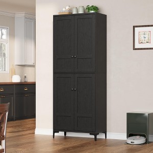 71" Tall Kitchen Pantry Cabinet, 5 Tier Freestanding Food Storage Cabinet with 4 Doors and Adjustable Shelves - 1 of 4