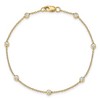 Black Bow Jewelry 14k Yellow Gold 1/2 Ct Lab Grown Diamond (E-F, VS1) Station Anklet - 9in - 4 of 4