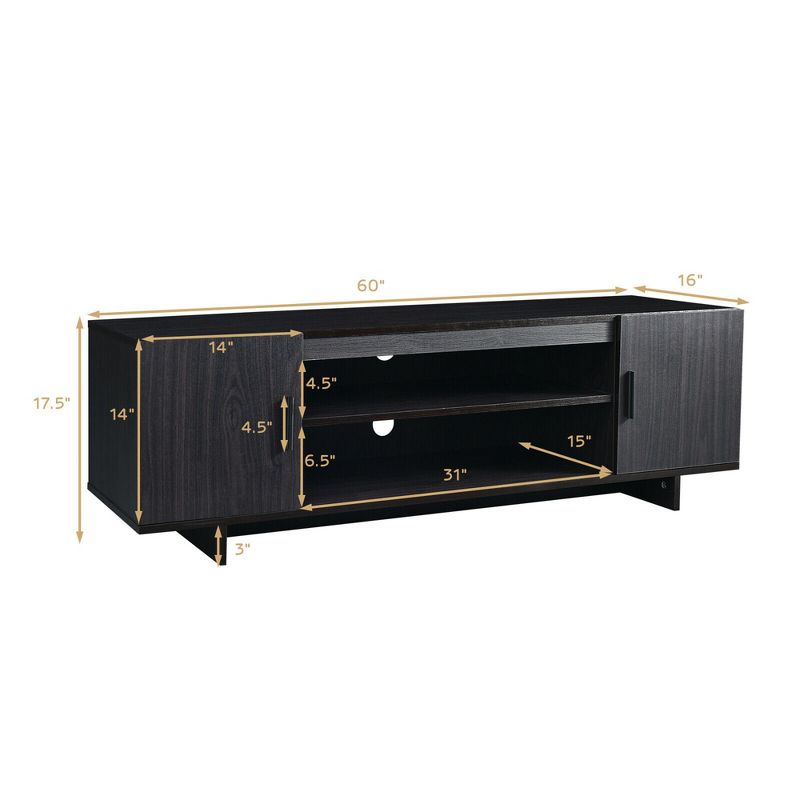 Costway Modern TV Stand Media Entertainment Center for TV's up To 65'' w/Storage Cabinet, 4 of 11