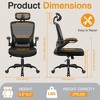 KERDOM Ergonomic Office Chair, Breathable Mesh Desk Chair with Headrest and Flip-up Arms for Office, Black - 4 of 4