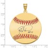 Black Bow Jewelry 14K Gold Plated Barry Larkin Signature LG Enamel Baseball Pendant - 4 of 4