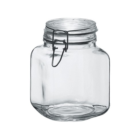 Amici Home Cantania Canning Jar, Airtight, Italian Made Food Storage Jar  Clear with Golden Lid, 3-Piece,35-ounce