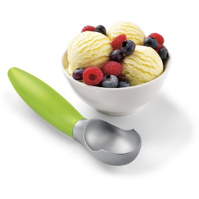 Green Stainless Steel Ice Cream Scoop with Non-slip Grip