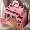 Aheaplus Vanity Desk with 4 Storage Drawers, Modern Makeup Vanity Table with Charging Station - 3 of 4