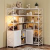 6 Tier Corner Bookshelf, Vintage Industrial L-Shaped Bookcase with Adjustable Shelves, 70.8" Tall Space-Saving Storage Shelf - 4 of 4