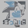 Men's Sonic the Hedgehog Black and Blue Distressed Abstract Portrait T-Shirt - 2 of 3