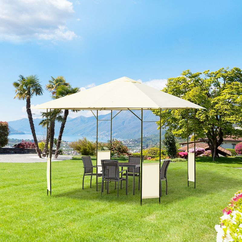 Outsunny 10' x 10' Outdoor Gazebo Canopy Modern Canopy Shelter with Weather Resistant Roof & Steel Frame for Parties, BBQs, & Shade, 3 of 9
