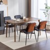 NicBex Set of 2 Modern Linen Dining Chairs w/ Bentwood Back & Adjustable Feet, Comfy Upholstered Kitchen Side Chairs, Metal Legs - 3 of 4
