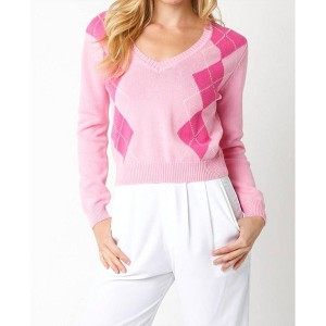 Women's Lea Argyle Sweater - OLIVACEOUS - 1 of 4