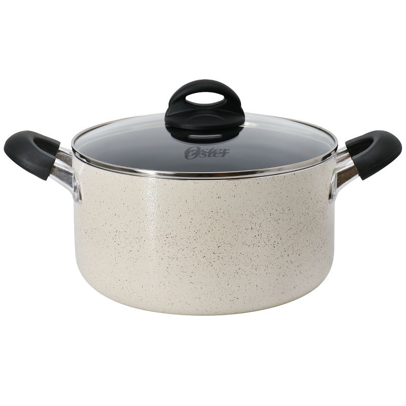 Oster Clairborne 6 Quart Aluminum Nonstick Dutch Oven with Lid in Sand, 1 of 6