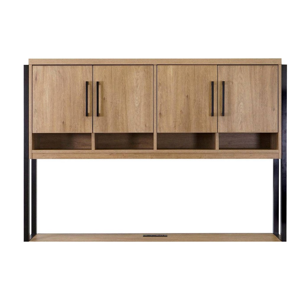 Mason Modern Wood Laminate Hutch with Wood Doors Light Brown - Martin Furniture
