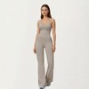 Anna-Kaci Active Women's Scoop Neck Flare Leg One-Piece Activewear Jumpsuit with Contoured Fit and Smooth Stretch Fabric - 3 of 4