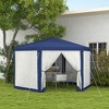 Outsunny 13' x 11' Outdoor Party Tent Hexagon Sun Shelter Canopy with Protective Mesh Screen Walls & Proper Sun Protection - 3 of 4