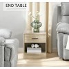 Sapphtopaz Modern End Table with Drawer & Open Shelf Versatile Nightstand with Sturdy Wood Frame Sofa Side Table for Living Room, Bedroom - 2 of 4