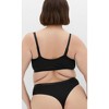 Women's Plus Size 3 Pack Cotton Thong - black | CITY CHIC - 3 of 4