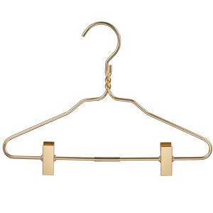 DEILSY Heavy-Duty Gold Aluminum Hangers with Clips – Kids Size (20 Pack) - 1 of 4