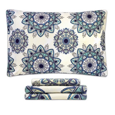 Ashley Green Mandala Pattern Full Microfiber Sheet Set