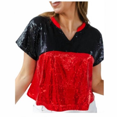 Women's Diane Sequin Gameday Top - Mary Square