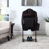 Proman Products - Windsor Executive Wardrobe Valet, Mens Valet Stand, Accessory & Clothes Organizer (Mahogany) - 3 of 4