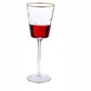 Classic Touch Set of 6 Pebble Glass Wine Glasses with Gold Rim - 2 of 3