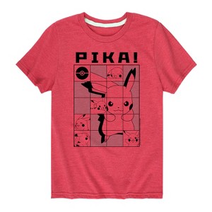 Boys' - Pokémon - Pika Pikachu Grid Short Sleeve Graphic T-Shirt - 1 of 4