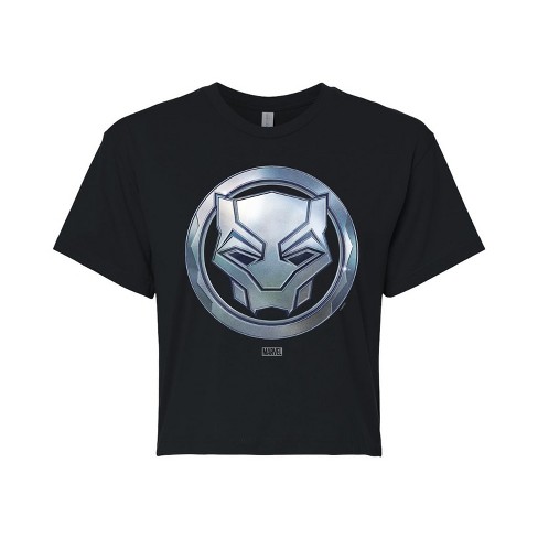 Women's - Marvel - Black Panther Circle Logo Cropped Graphic T-Shirt - image 1 of 4