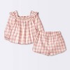 Baby Girls' Gingham Linen Slub Top & Bottom Set - Cloud Island™ Pink - 2 of 4