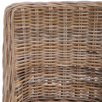 Caprice Gray Rattan and Mahogany Dining Chair Set