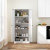 Gulches Modern Farmhouse 61" White Metal Kitchen Pantry Cabinet - 4 Adjustable Shelves, 110lb Capacity, Freestanding - 3 of 4