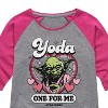 Girls' - Star Wars - Valentine Yoda One For Me -Toddler And Youth Girls Shirt Tail Raglan - 2 of 4