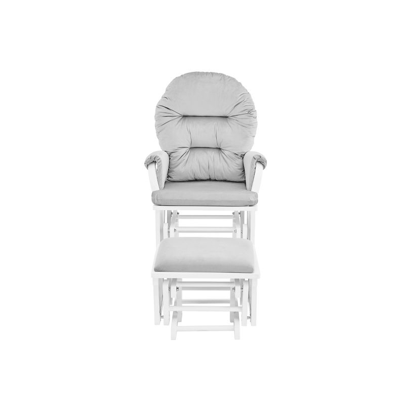 Suite Bebe Madison Glider and Ottoman - White Wood and Gray Fabric, 4 of 6