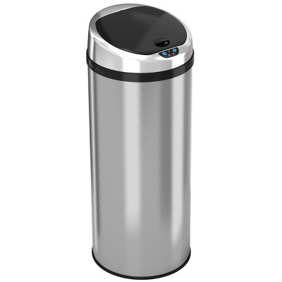 iTouchless Sensor Kitchen Trash Can with AbsorbX Odor Filter 13 Gallon Silver Stainless Steel