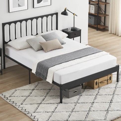 Bed Frame with Vintage Headboard, Modern Platform Bed Frame, Heavy Duty Strong Slat Support - image 1 of 4