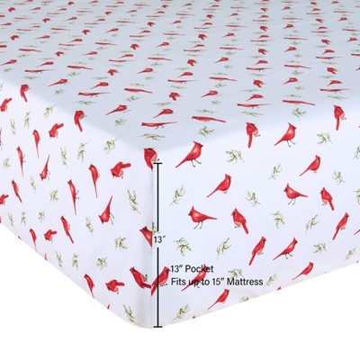 Snow Birds White Microfiber Queen Sheet Set