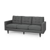 GDFStudio Cancun 82.75" Upholstered and Rubberwood 3 Seater Sofa - 4 of 4