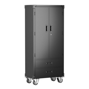SUXXAN Metal Garage Storage Cabinet with 2 Drawers, Rolling Storage Cabinet with 2 Lockable Doors for Garage Home Office,Required Assembly - 1 of 4