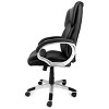 Elama High Back Adjustable Faux Leather Office Chair in Black and Gray Base - 2 of 4