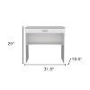 HomeRoots 32" White Wood Computer Desk With Drawer - 3 of 4