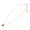 Anna-Kaci Women's Stainless Steel Necklace with 18K Gold Plated Pendant, Red Zircon Stone, Adjustable Chain, Modern Design-Gold - 2 of 4